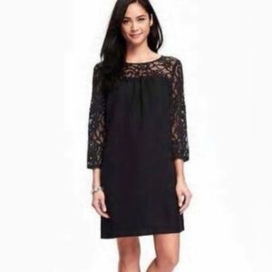 Old Navy Black Shift Dress w/ Top Lace Lining SZ XL